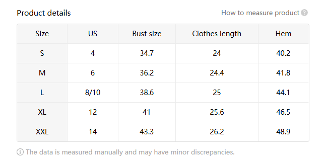 The product details table for a plaid notched neck short sleeve blouse for women lists size measurements including bust, clothes length, and hem dimensions from size S to XXL.