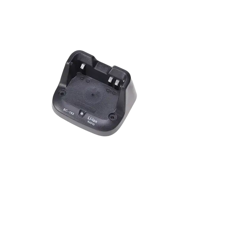 Black plastic BC-193 li-ion battery dock charger base for Icom BP-265 li-ion two-way radio batteries