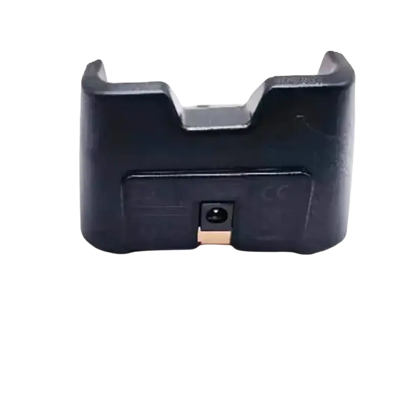 Black plastic bc-240 desktop charger dock for icom walkie talkie with rectangular slot and metallic connector for efficient charging