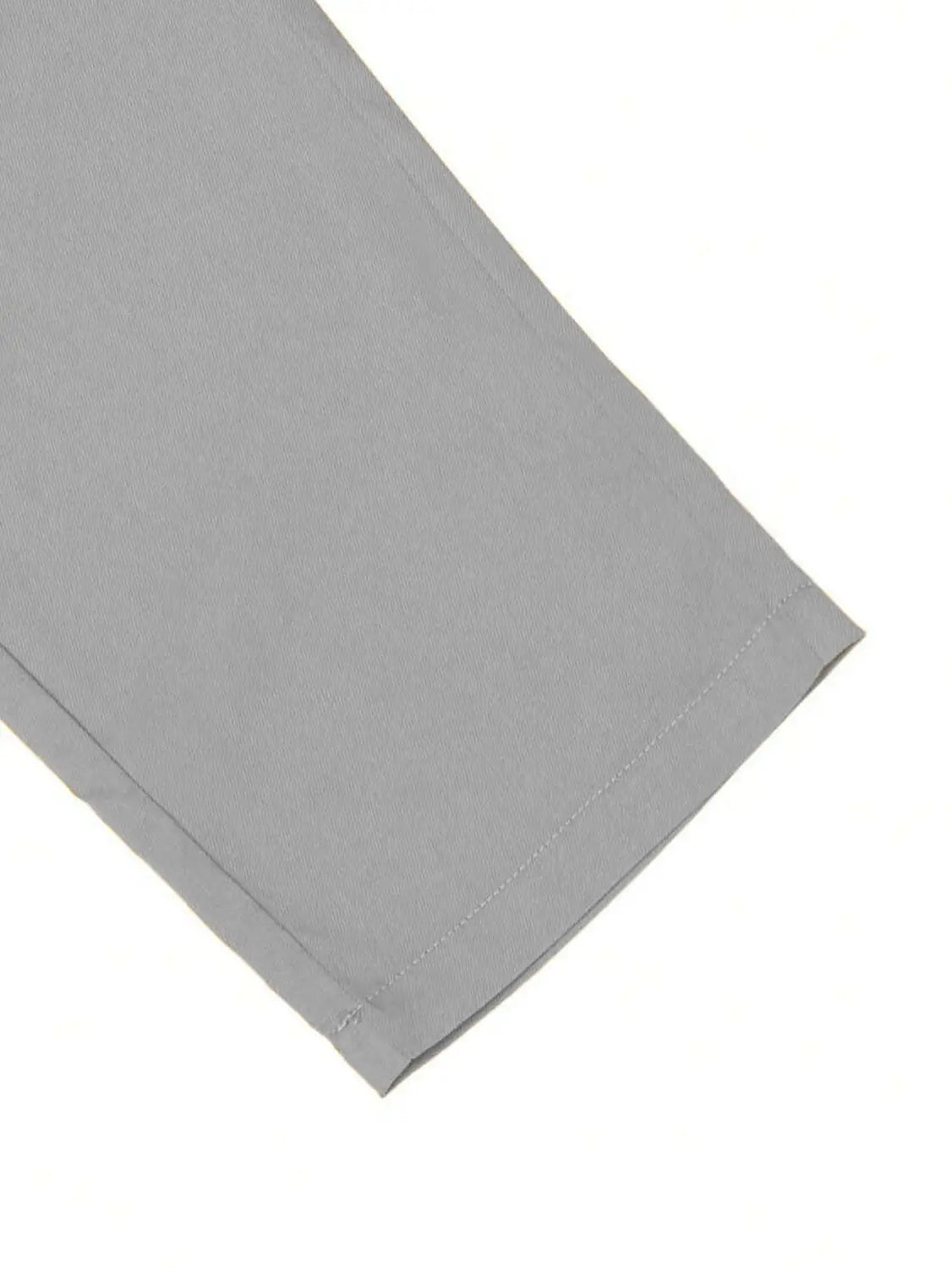 slim fit tapered jogger pants made of gray cotton with a drawstring and neatly stitched hems