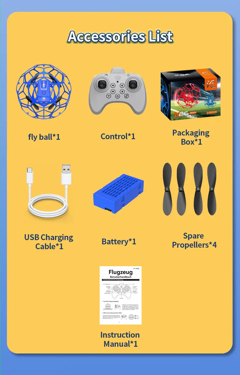 blue and black spherical drone with a hexagonal cage frame design featured in the k26 football drone blue spherical cage toy with dual battery