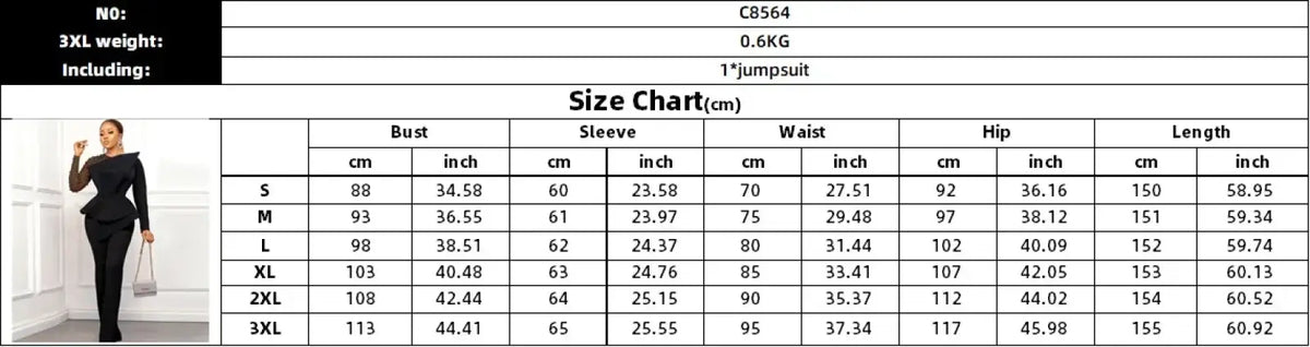 Black long-sleeved fitted jumpsuit with high waist and beaded detail for elegant party wear