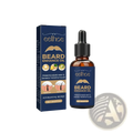 Eelhoe beard growth serum root strengthening oil in dark amber glass bottle with black dropper and navy blue packaging