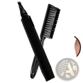 Black beard pen and brush grooming set with fine angled brush tip and matching bristle brush for precise application