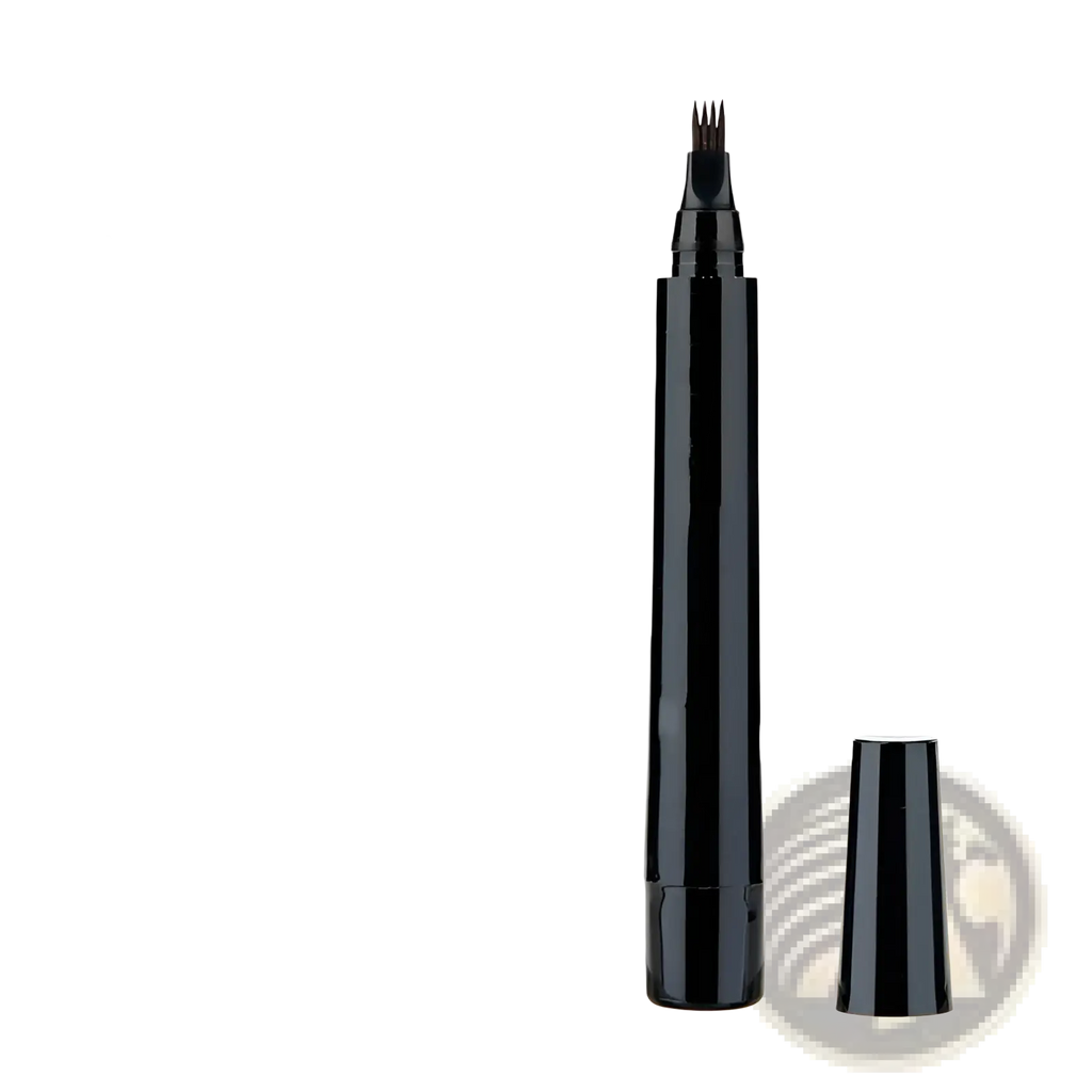 Black beard pen and brush grooming set with fine angled brush tip and sleek cylindrical body for precise application