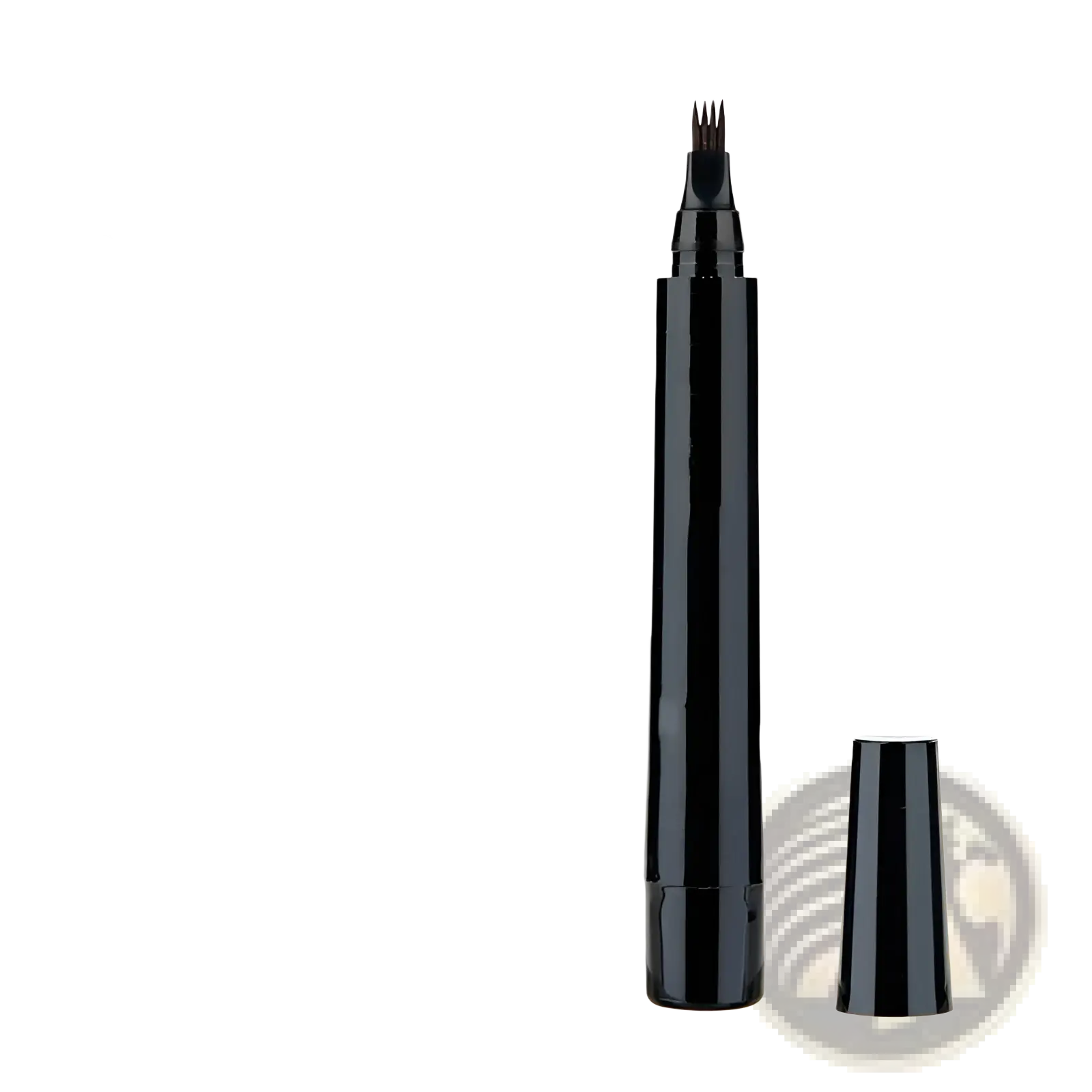 Black beard pen and brush grooming set with fine angled brush tip and sleek cylindrical body for precise application