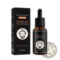 Black glass beard oil bottle with black dropper cap and gold text in beard roller and oil microneedle skin care kit