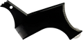 Beard shaping tool and template comb for men featuring a black plastic curved dog-shaped design with measurement markings