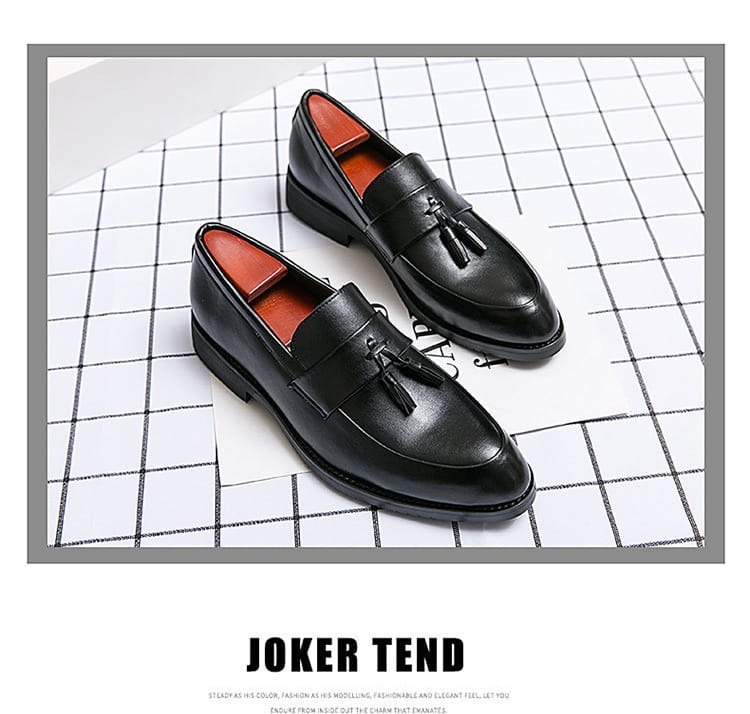 Mocassins en cuir à gland poli pour hommes