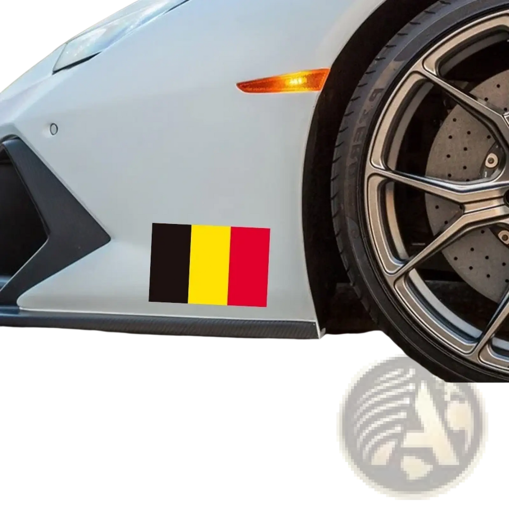 Black yellow and red vertical-striped belgian flag pvc waterproof car sticker decal for vehicle decoration
