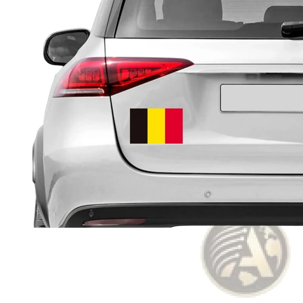 Black yellow and red vertical-striped belgian flag pvc car decal waterproof sticker for vehicle decoration