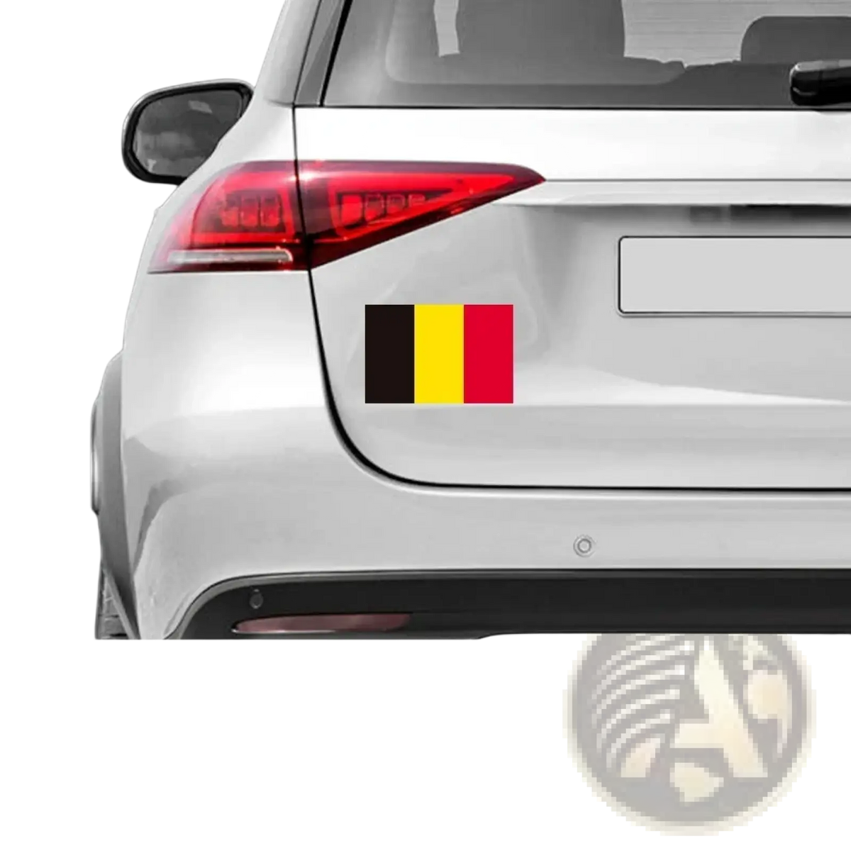 Black yellow and red vertical-striped belgian flag pvc car decal waterproof sticker for vehicle decoration