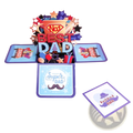 Best dad 3d pop up father’s day greeting card with colorful trophy stars balloons gift boxes and mustache designs