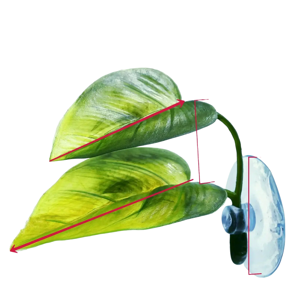 Green artificial betta fish leaf hammock aquarium plant with realistic leaf texture and clear suction cup base