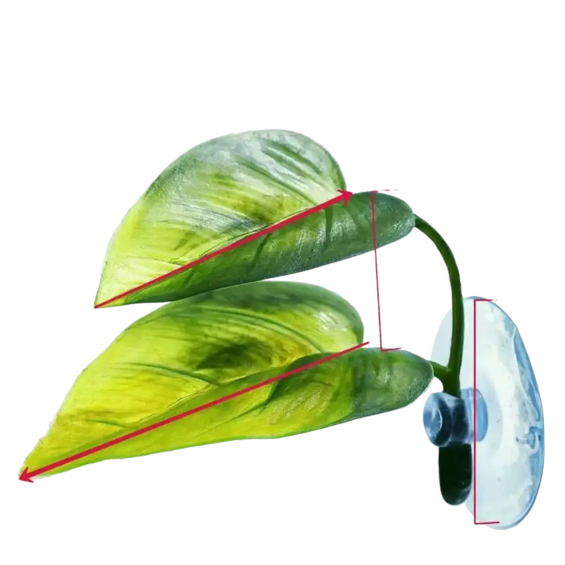 Artificial green leaf plant decor with suction cup base for betta fish leaf hammock aquarium accessory