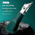 Bevel diagonal nail clippers with a sleek silver metal head and textured teal plastic handle from 3 piece anti splash set