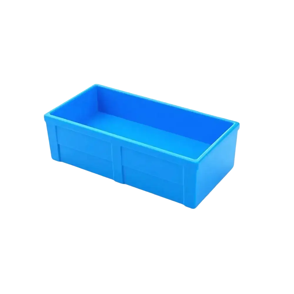 Bright blue plastic storage bin with reinforced sides for big building blocks accessories set for kids diy toys