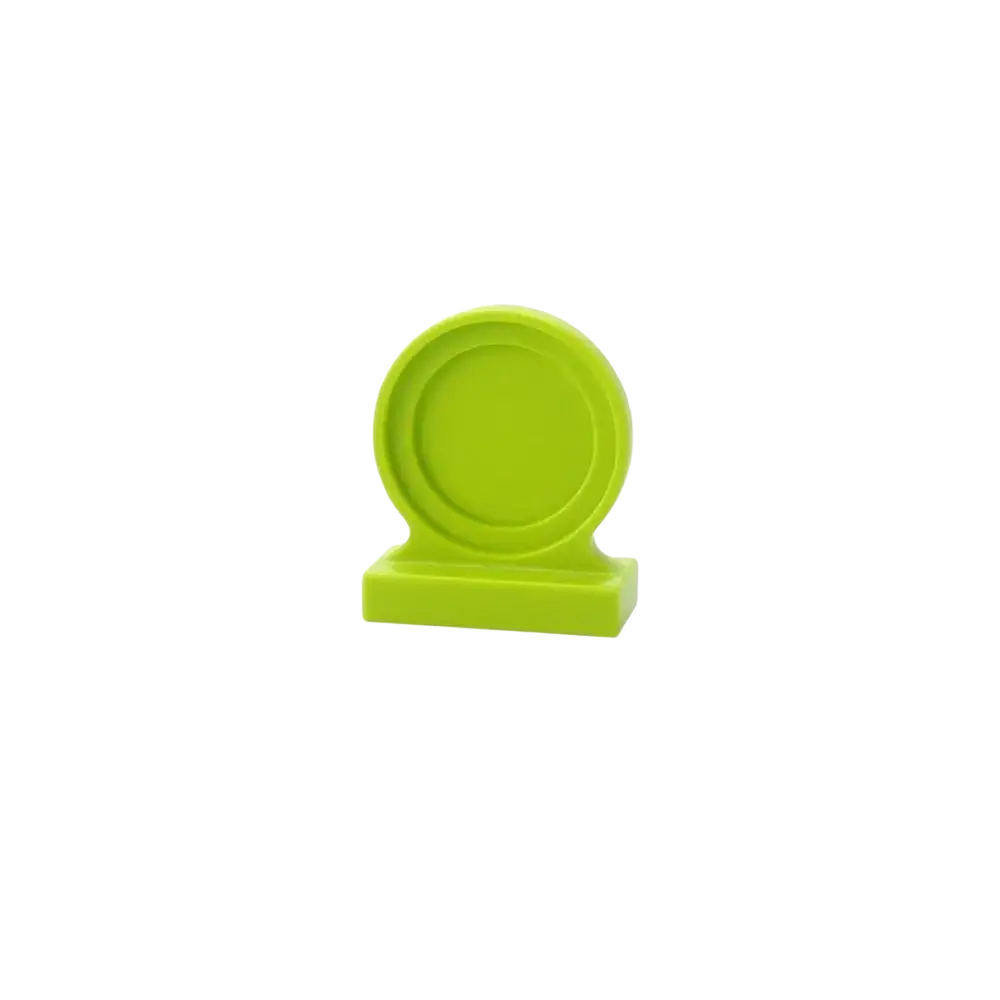 Bright lime green circular coaster with flat base for big building blocks accessories set for kids diy toys