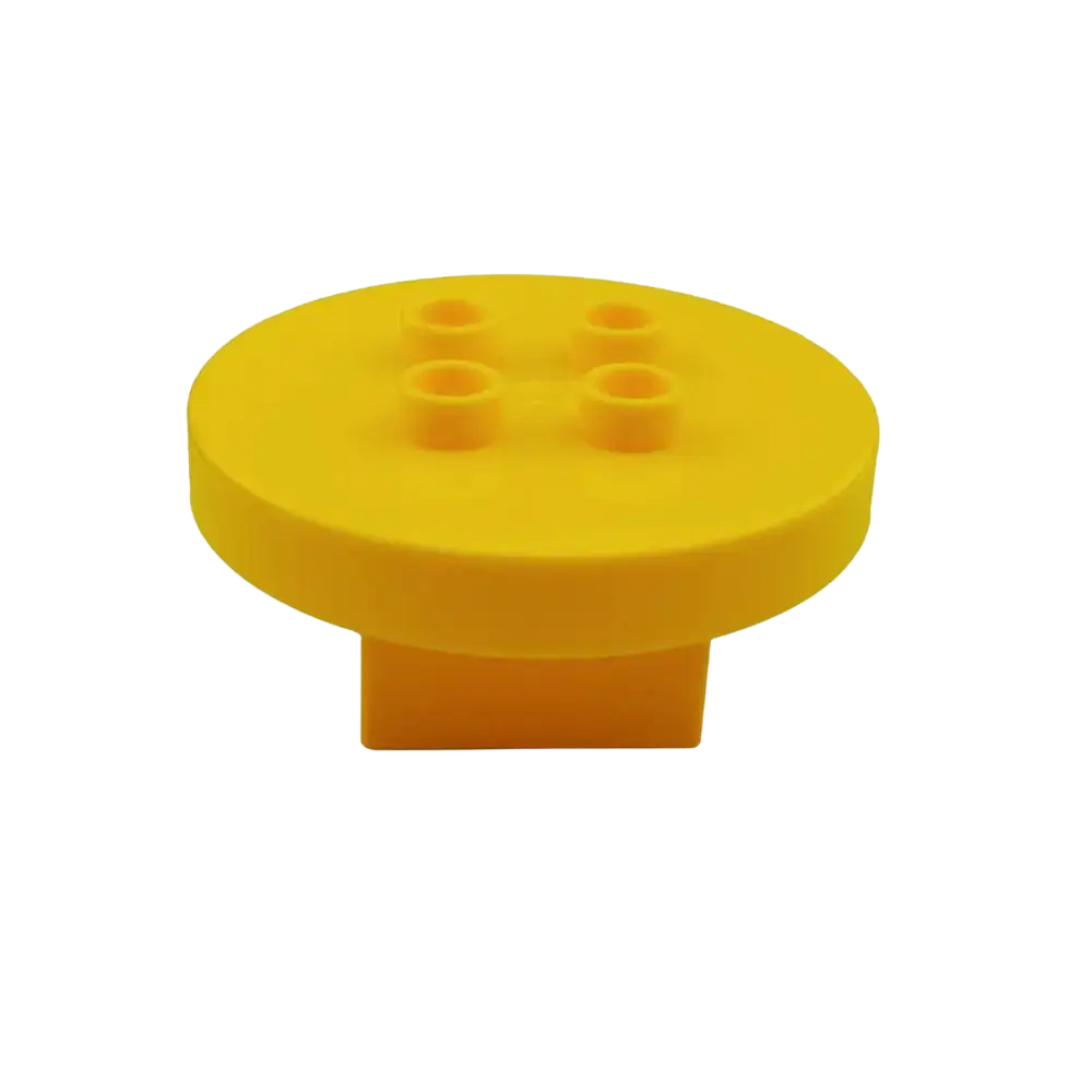 Bright yellow plastic big building blocks baseplate with four circular studs for kids diy toys accessory set