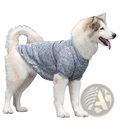 Gray heathered big dog acrylic warm sweater with snug fit and short sleeves for cozy winter pet apparel