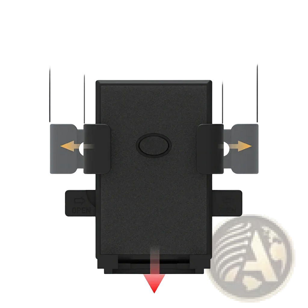 Black plastic bike phone mount 360 degree universal holder with adjustable clamps and central charging port