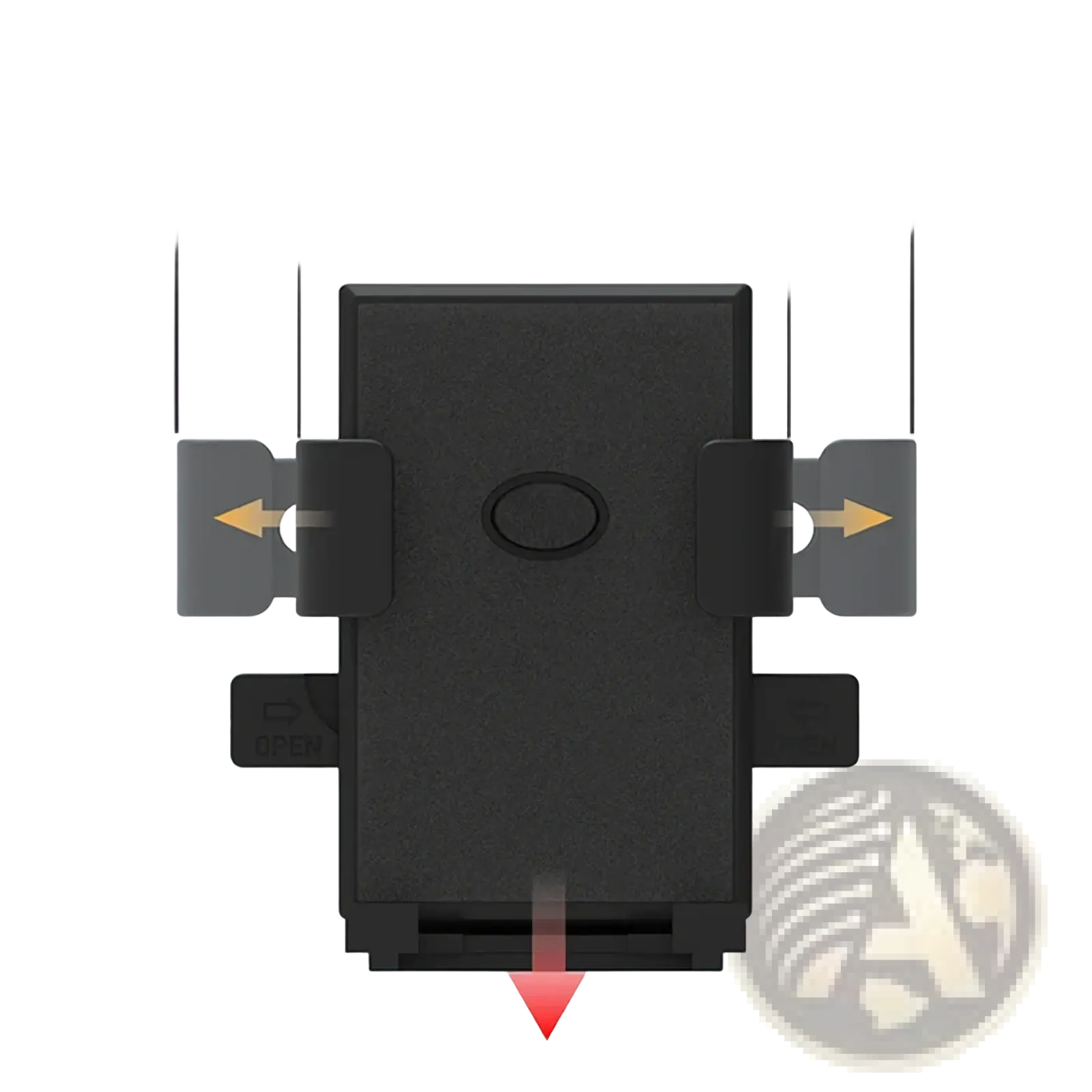 Black plastic bike phone mount 360 degree universal holder with adjustable clamps and central charging port