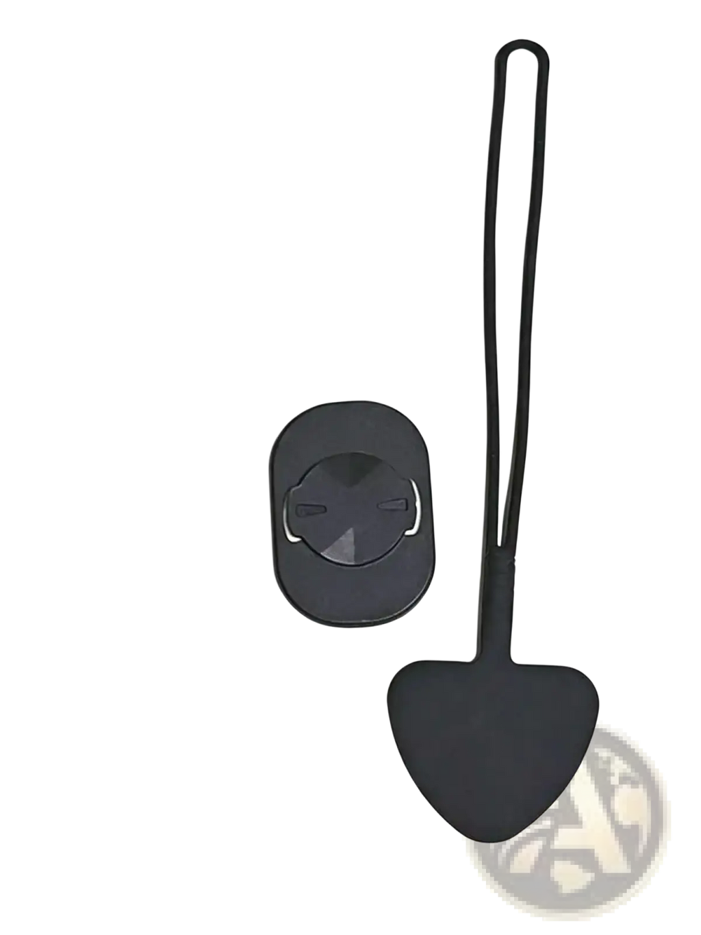 Black silicone bike phone mount adapter back with anti-drop rope attachment for secure cycling use