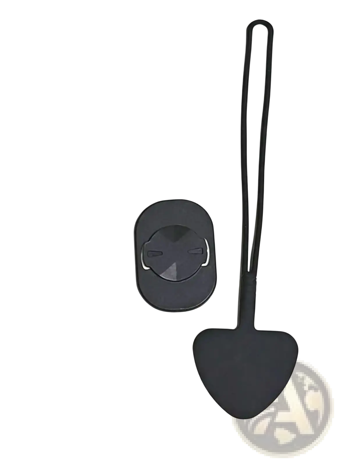 Black silicone bike phone mount adapter back with anti-drop rope attachment for secure cycling use