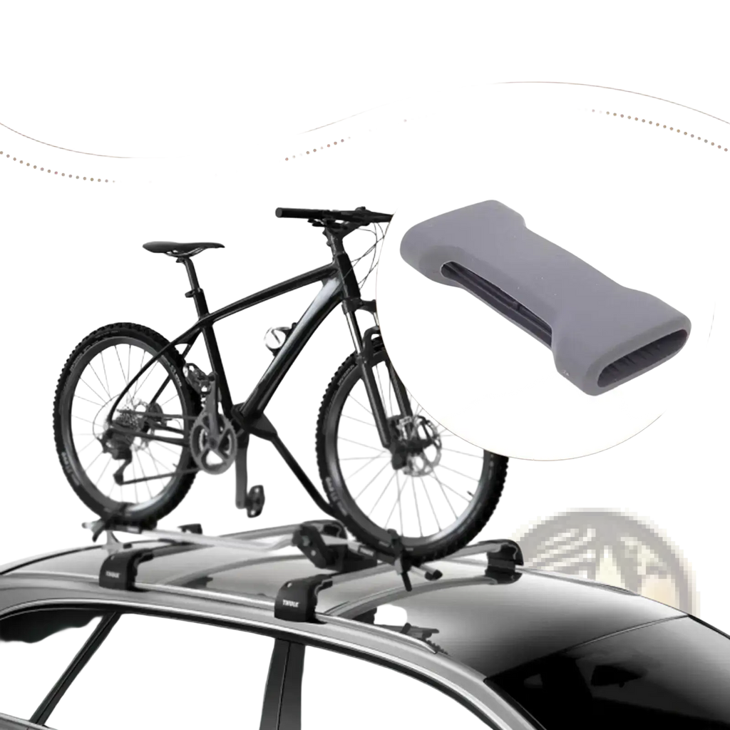 Gray rubberized handle grip for Thule bike rack wheel strap pad providing secure and durable support