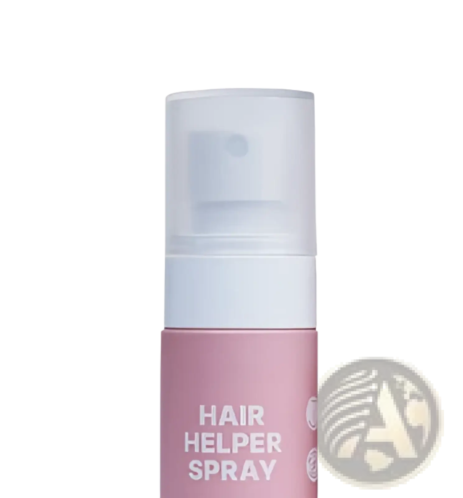 Pink cylindrical biotin and caffeine hair growth moisturizing spray bottle with white pump and matching pink packaging 50ml