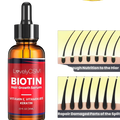 Red-labeled amber glass bottle of lovelycsm biotin hair growth serum ginger oil 30ml with black dropper cap
