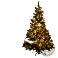 A tall artificial christmas tree decorated with warm white birch garland 144 led waterproof lights and red gold ornaments