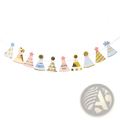 A birthday hat party garland and photo prop banner featuring colorful pastel paper hats with gold foil accents and happy birthday text