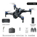 Black brushless foldable camera drone with led lights featuring blue glowing propeller hubs and camera mounted below
