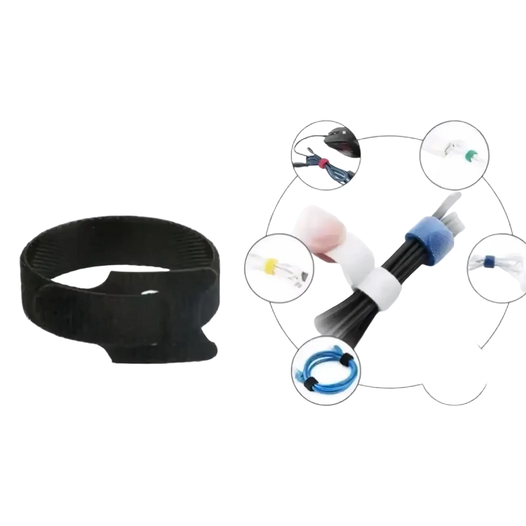 Black velcro cable ties 50 pieces for wire management and cable organization straps in durable material
