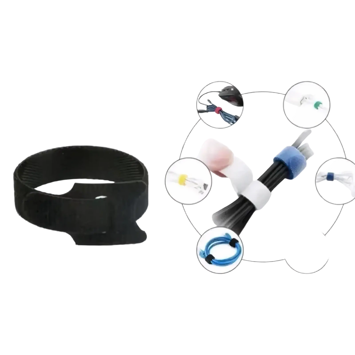 Black velcro cable ties 50 pieces for wire management and cable organization straps in durable material