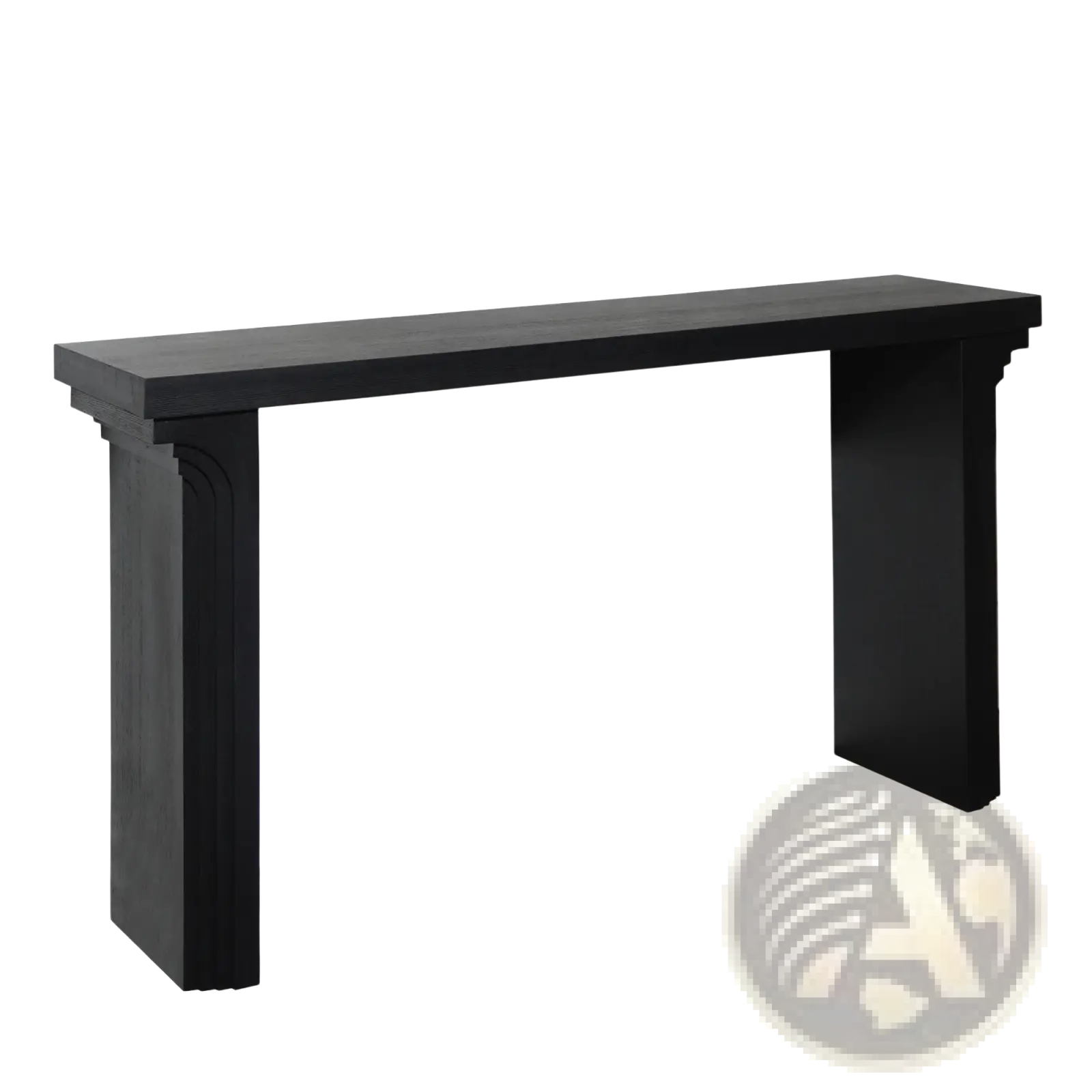 Black console table 58 inch with sleek minimalist design and sturdy rectangular wood legs for modern entryway use