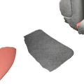 Black diamond car floor mats front and rear set featuring dark gray quilted fabric with stitched diamond pattern