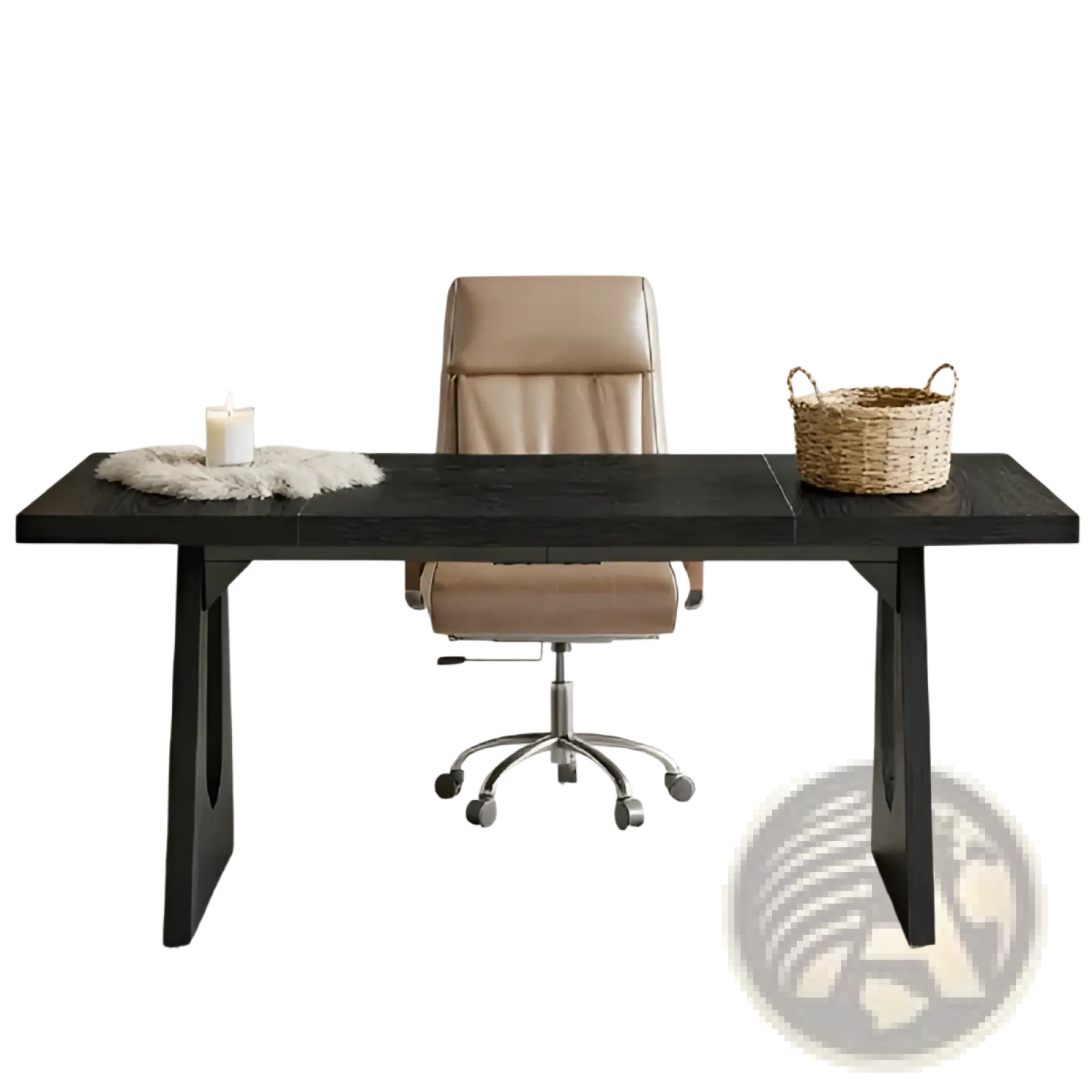 Black executive desk 70 inch modern wood table with sleek design and sturdy legs made of black wood
