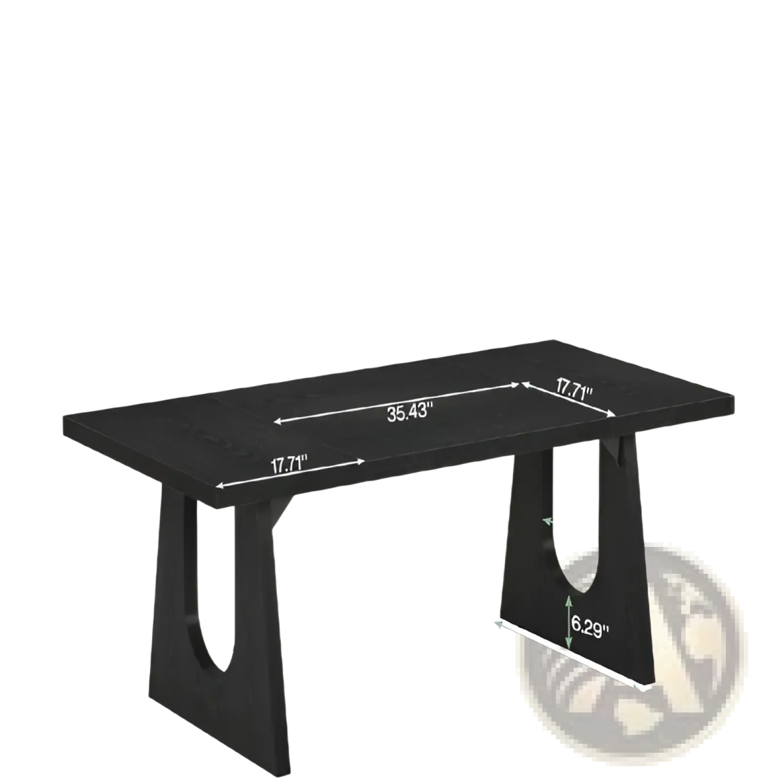 Black executive desk 70 inch modern wood table with sleek minimalist design and sturdy geometric legs