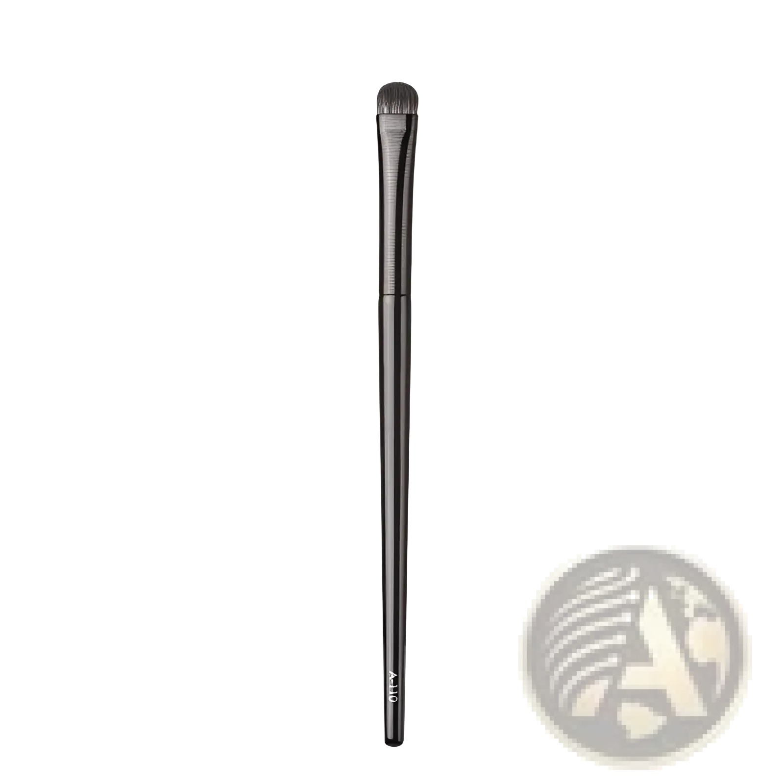 Black metal-finished eye shadow brush with dense rounded bristles for precise blending from 10 piece matte set