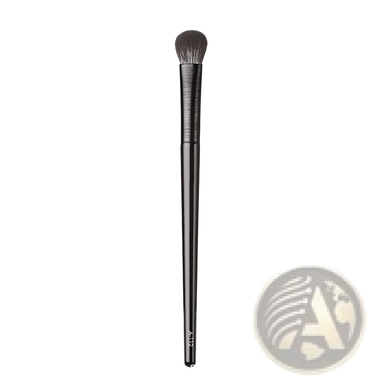 Black-handled large eye shadow brush with dense rounded bristles for blending from black eye makeup brush set 10 piece matte tools
