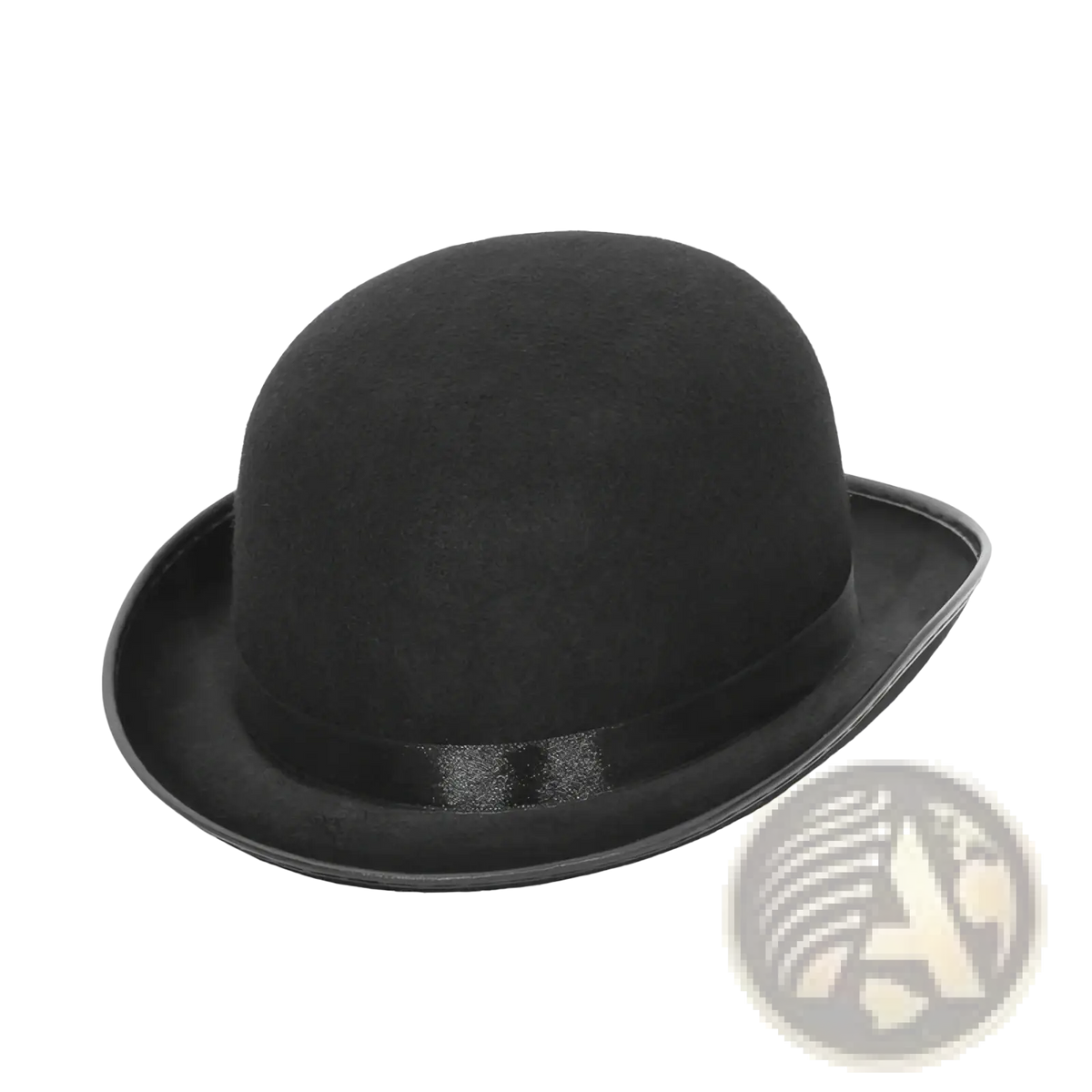 Black felt bowler hat with smooth rounded crown and slightly curved brim unisex jazz cap