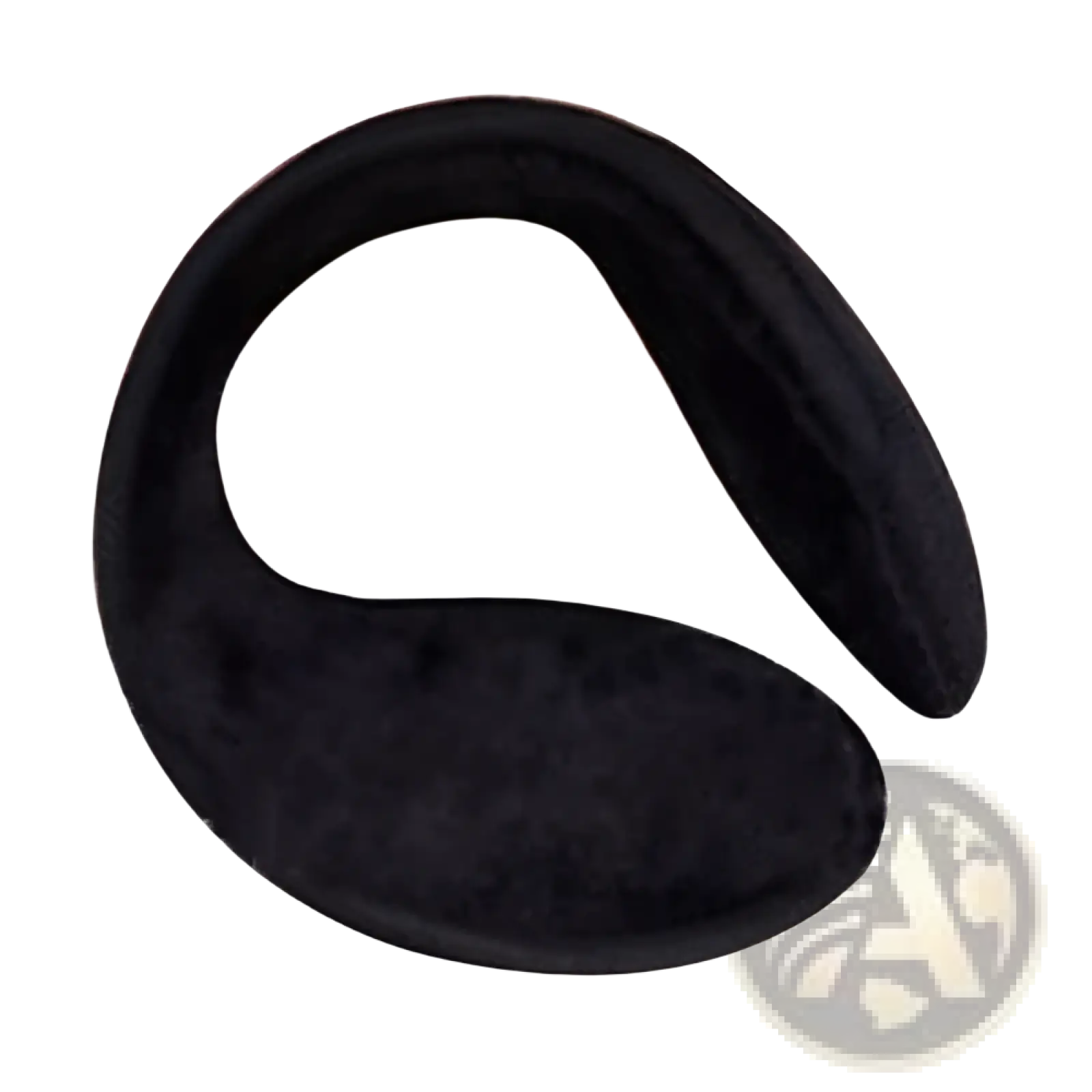Black fleece winter earmuffs with a soft velvety texture and ergonomic c-shaped design for comfortable wear