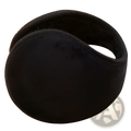 Black fleece winter earmuffs with soft velvety texture and oval-shaped design for cold weather protection