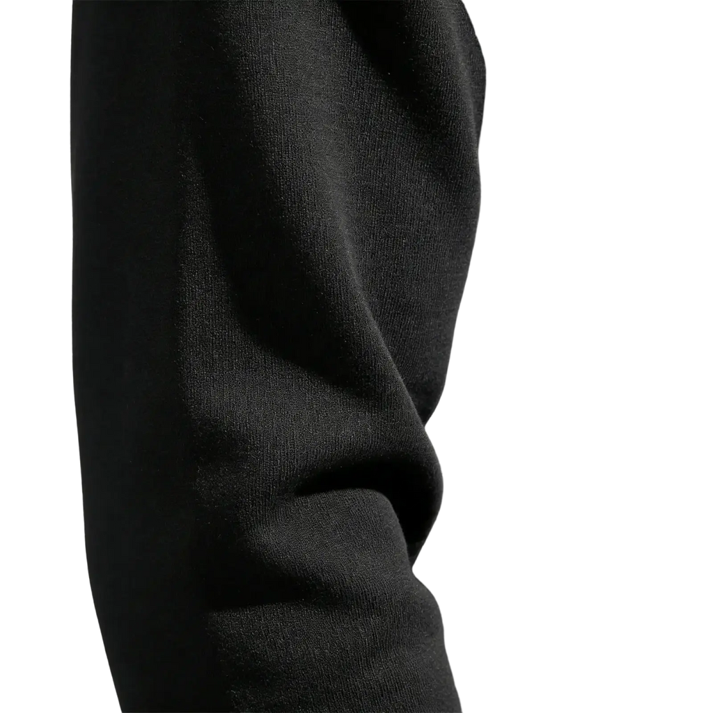 Black graphic knit hoodie unisex casual pullover featuring a soft textured black knit fabric sleeve