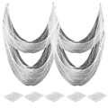 White sheer mesh fabric drapes with spiderweb texture for black halloween gauze spiderweb party halloween april decor