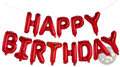 Red metallic foil balloon banner spelling happy birthday in uppercase letters for black happy birthday balloon banner foil letters product