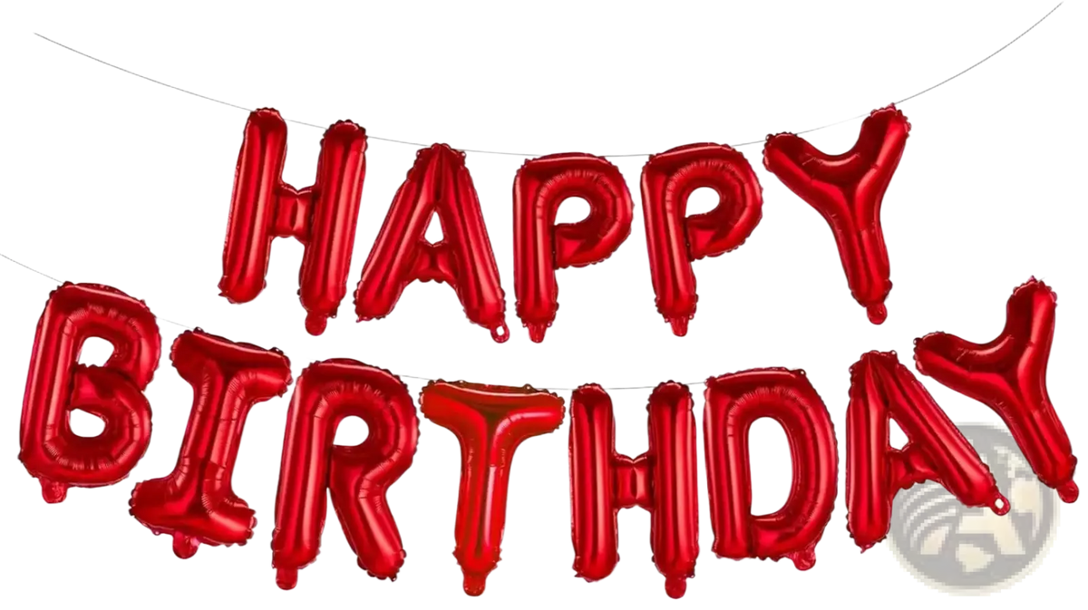 Red metallic foil balloon banner spelling happy birthday in uppercase letters for black happy birthday balloon banner foil letters product