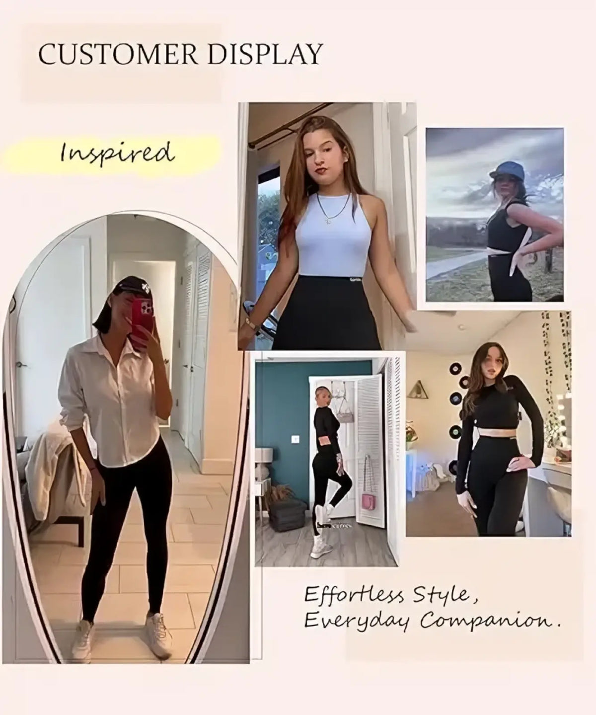 White sleeveless high neck top paired with black high waisted butt lifting compression leggings for active wear